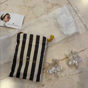 Lele Sadoughi White Floral Earrings